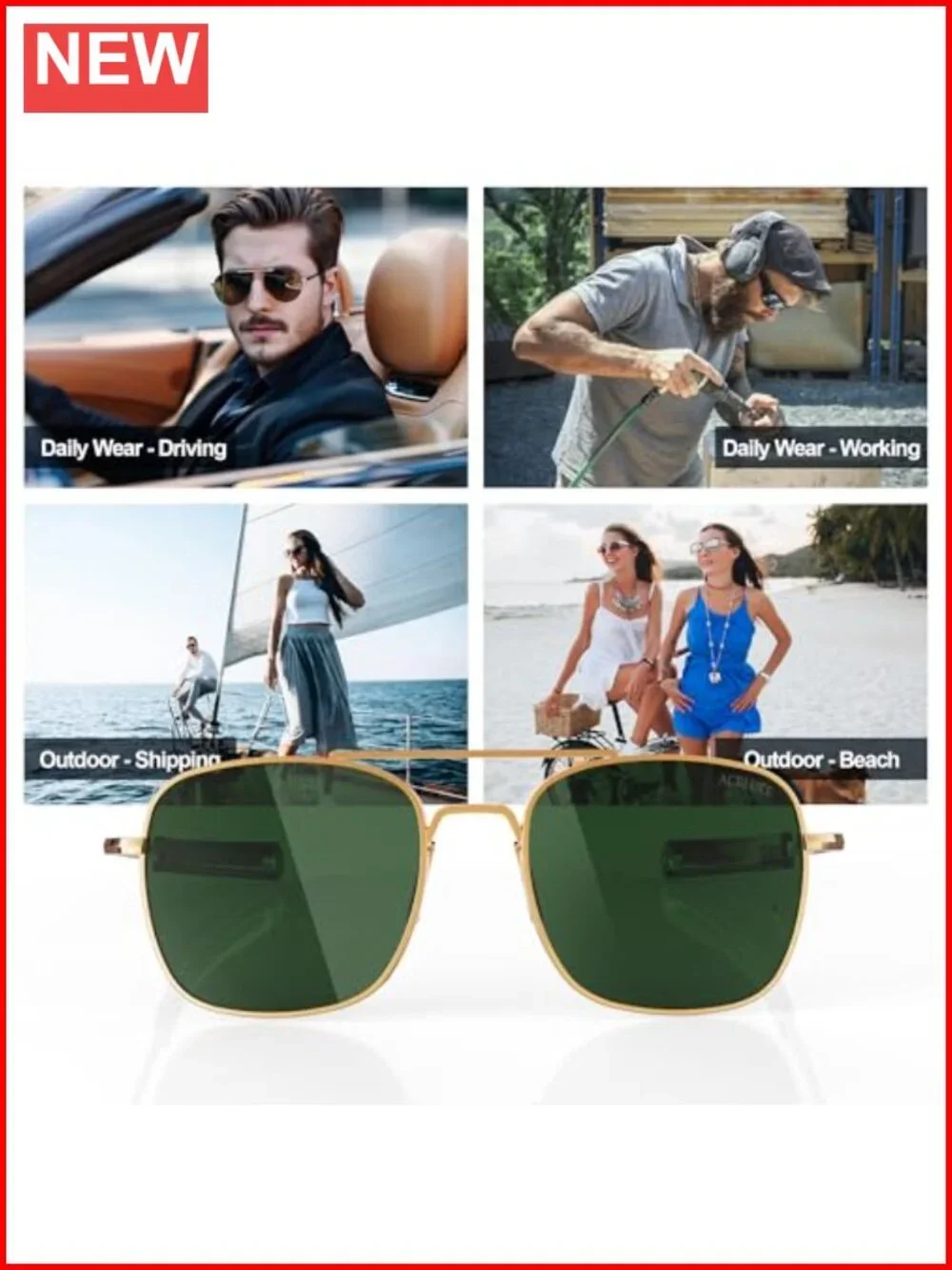 Aviator Metal Frame Polarized Sunglasses Pilot Bayonet Temples